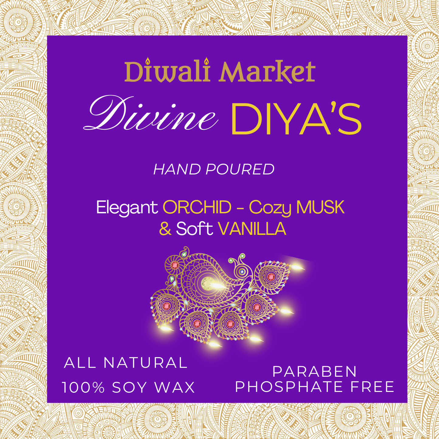 Divine Diyas - Diwali Inspired Clean Burn Scented Candle