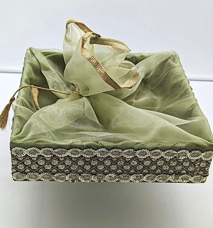 Embellished Satin tray with Tie up - Large Size