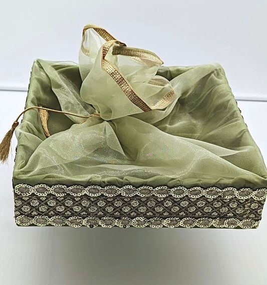 Embellished Satin tray with Tie up - Large Size